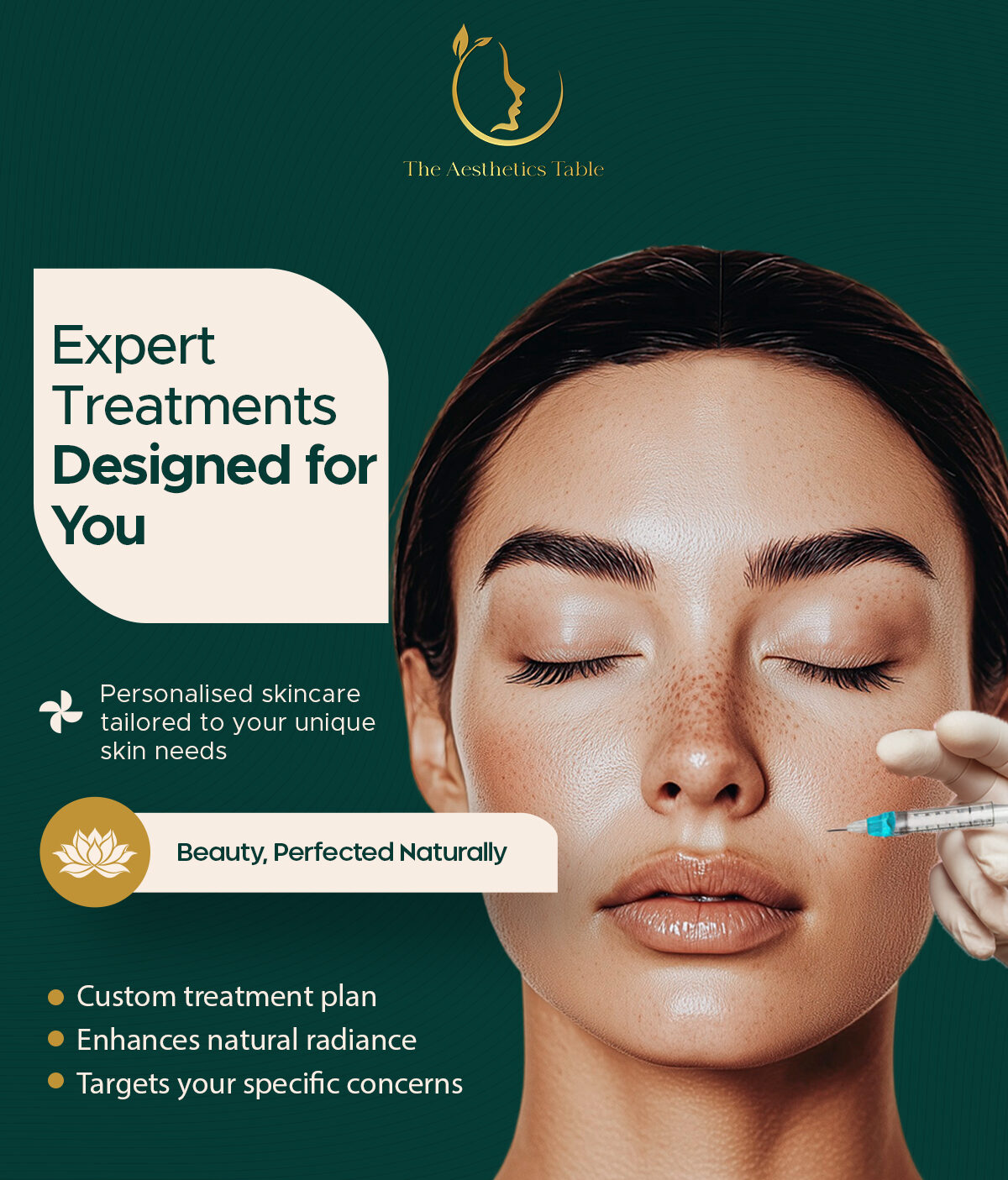 Personalised aesthetic skincare treatments designed for individual skin needs